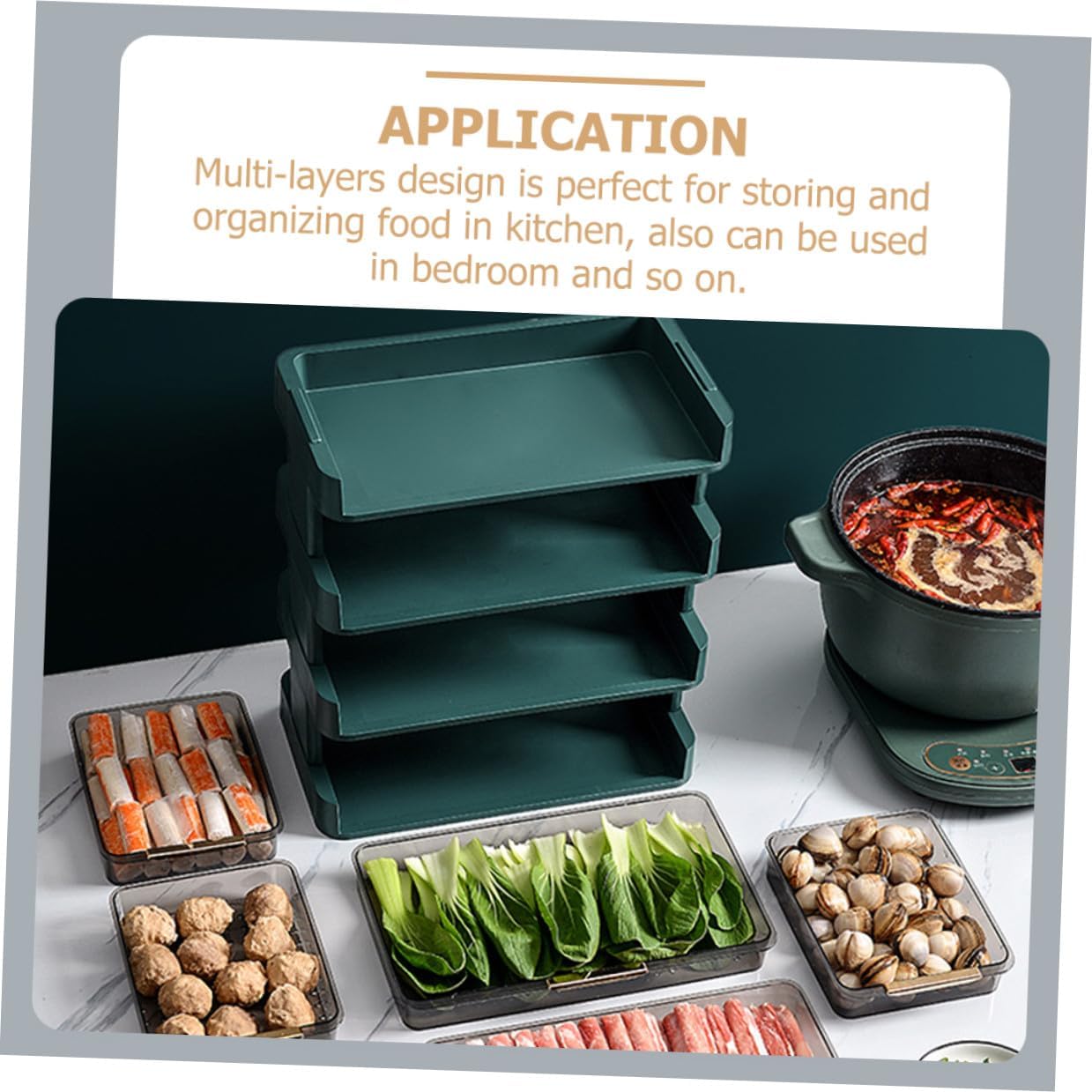 Three-Layer Kitchen Storage Shelf with Drainage Plastic Trays, Detachable Vegetable Rack Organizer for Home Food Storage and Vegetable Holder