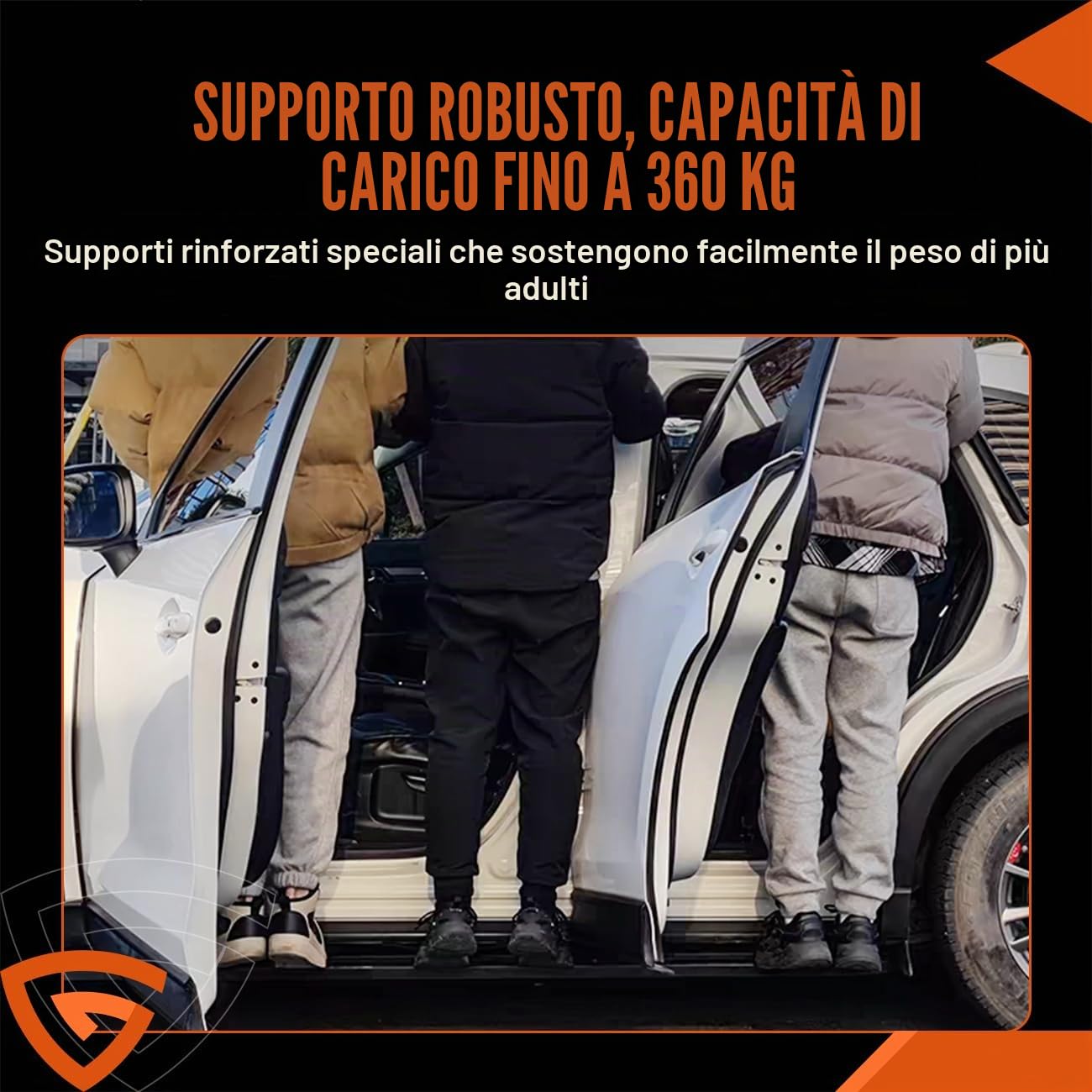 Pedane in alluminio con bordo argentato, compatibili con Mercedes Benz GLC X253 & Coupe C253 2015-2022, con supporto antiscivolo, portata fino a 360 kg, set sinistro e destro
