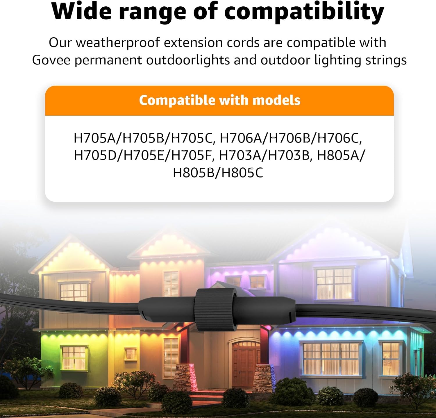 Extension Cable for Govee Permanent Outdoor Lights Pro, IP68 Waterproof Extension Cord, for Govee H705A H705B H705C H706A H706B H706C H7067 Permanent Outdoor Lighting Systems (16FT) - Image 9