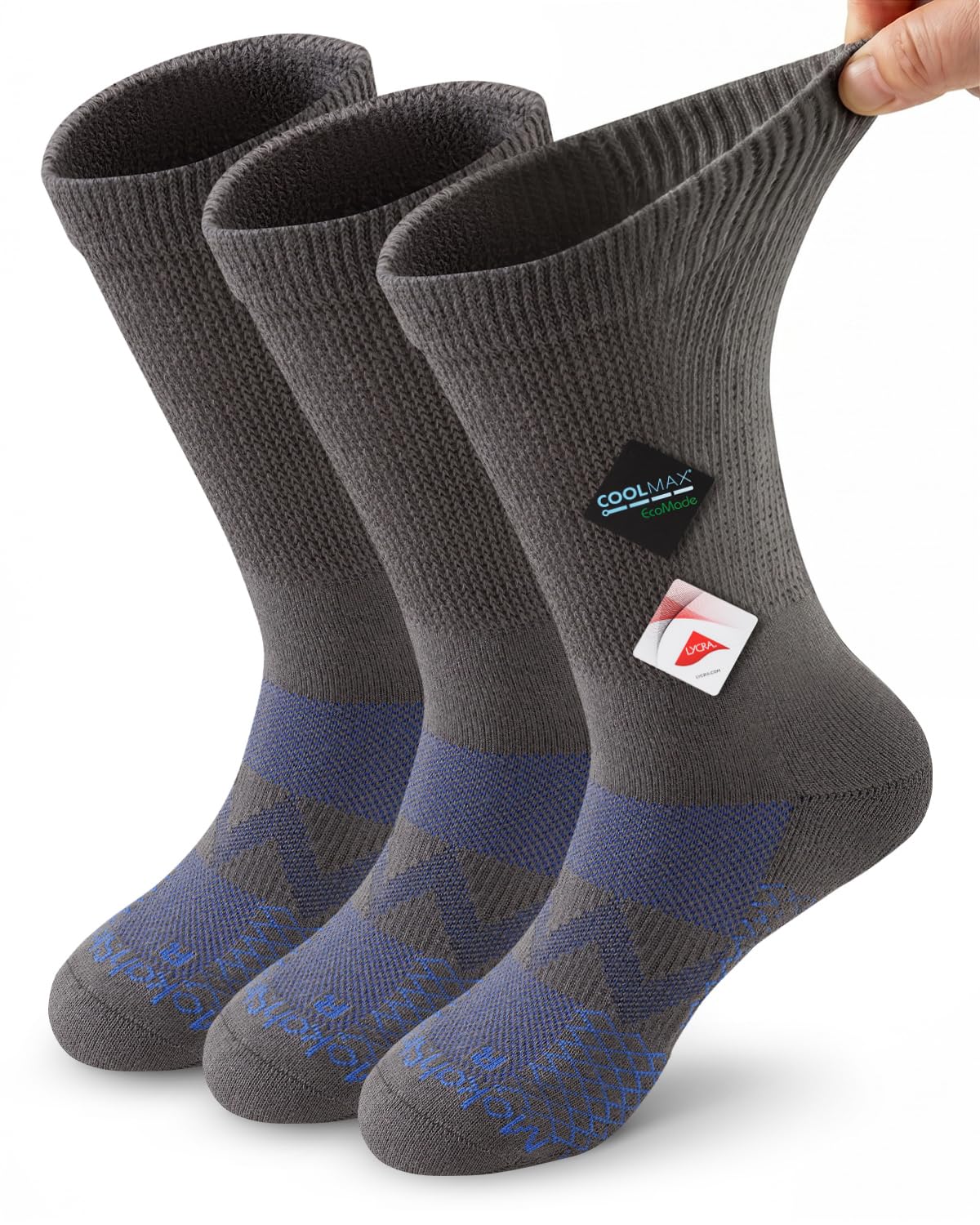 Mokah Stone Diabetic Crew Socks