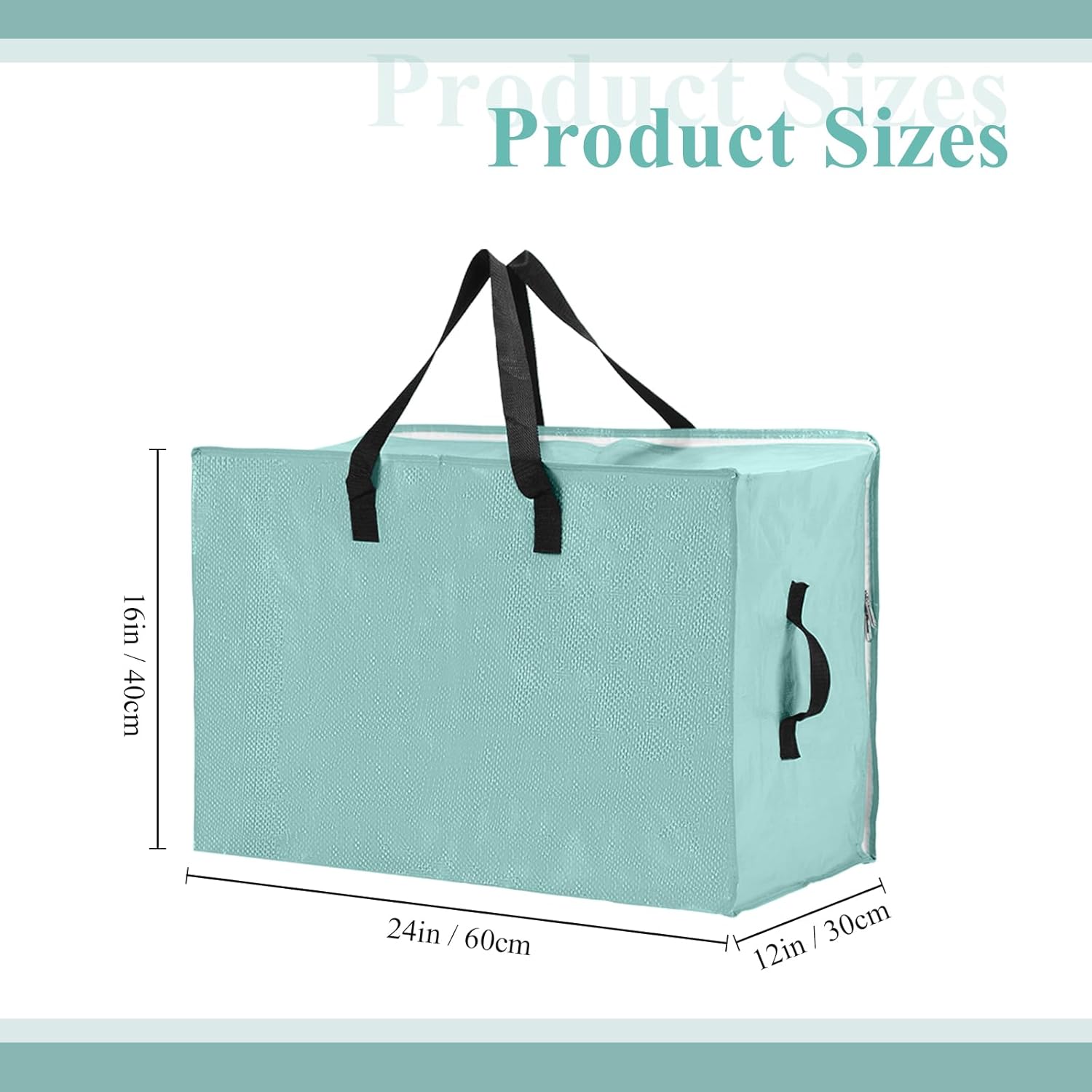 Shappy 12 Pack Multicolor Extra Large Moving Bags Heavy Duty Storage Bag with Zippers and Carrying Handles Storage Totes for Space Saving Moving Clothes Supplies(24 x 12 x 16 Inch)