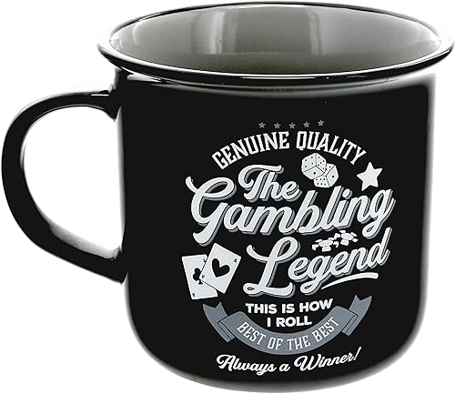 Miniatura 3 de Pavilion Gift Company - Gambling Legend - Taza de cerámica de 13 onzas, taza de café de doble cara, regalos de juego para hombres, 1 unidad, paquete
