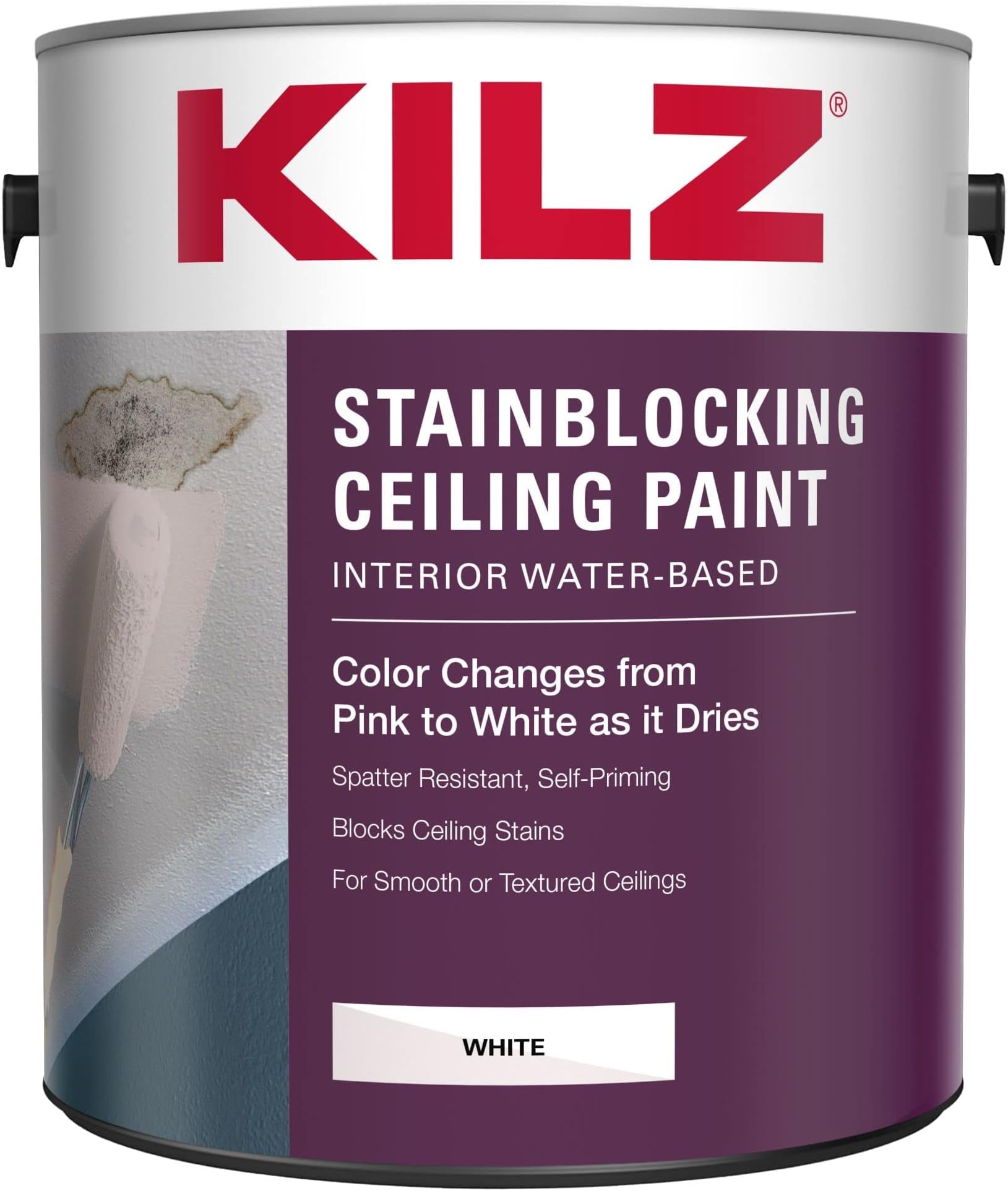 Zinnser 03688 Covers Up Stain Sealing Ceiling Paint, White (Тwo Рack