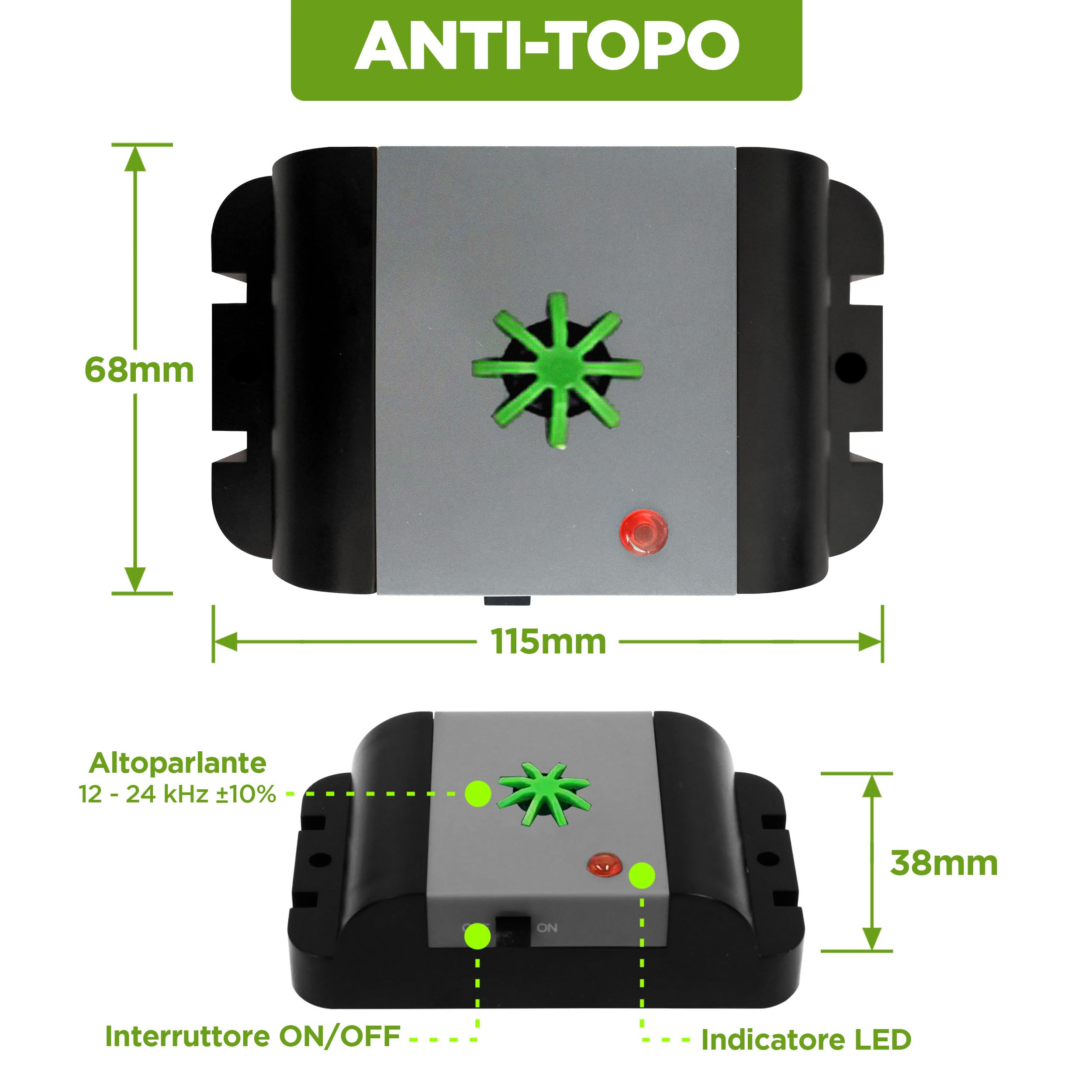 ISOTRONIC Repellente Ultrasuoni Topi e Ratti per Soffitta Garage Giardino, Dissuasore Professionale Senza Veleno, Portata 40m², Protezione Efficace Interno ed Esterno, Difesa Stop Roditori (3 Unità)