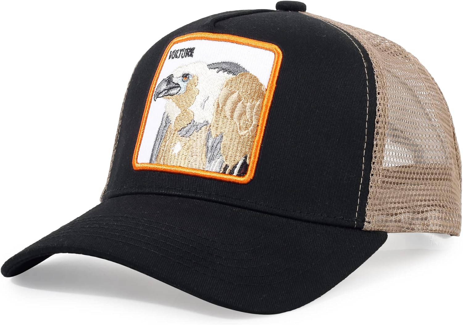 Trucker Hat Men Animal Snapback Hats Adjustable Embroidered Baseball Cap Mesh Breathable Square Patch Women Caps
