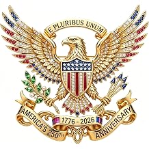 US 250th Anniversary Brooch Pin, Patriotic Eagle, American 1776-2026 Commemorative Badge for Independence Day Veteran Gifts
