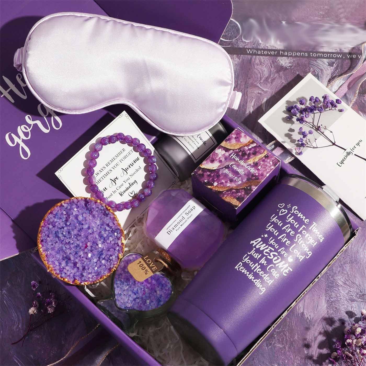 Regali per Donna Cesto Spa,Regali Compleanno Donna,Set Regalo Rilassante Spa alla Lavanda,Regalo Cura Sé Unico,Set Natale Halloween Compleanno per Sorella,Mamma,Nonna,Moglie