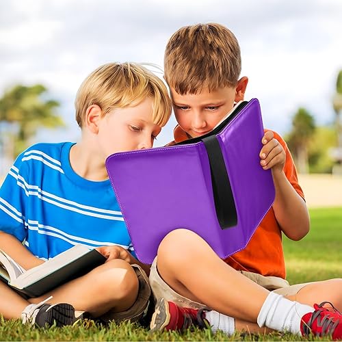 Miniatura 6 de Carpeta de tarjetas morada con 4 bolsillos, 400 bolsillos con 50 fundas extraíbles, álbumes de tarjetas intercambiables, carpeta de tarjetas