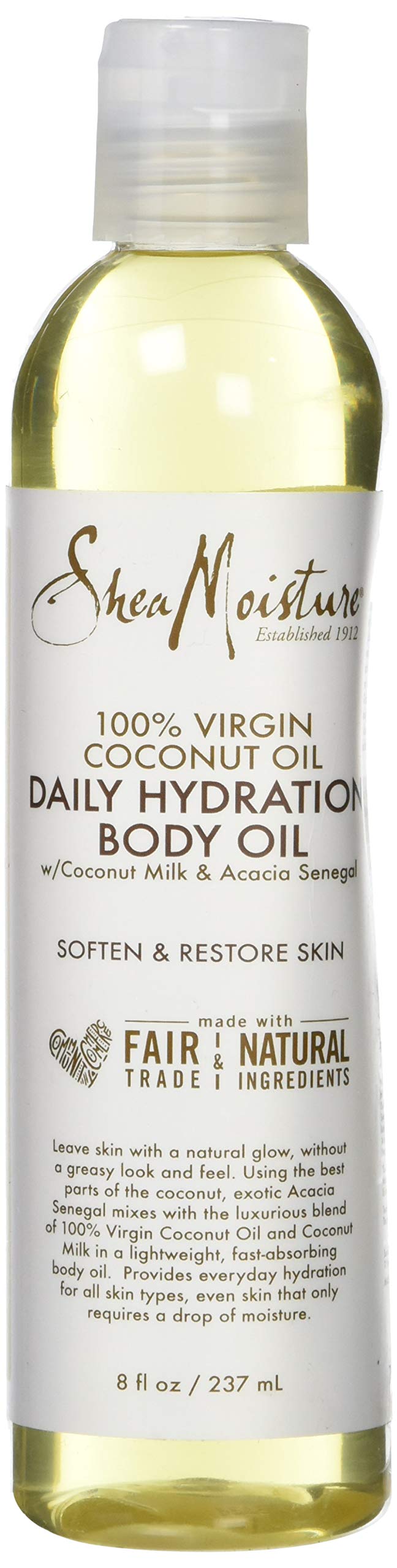 Shea Moisture%100 Virgin Hindistan Cevizi Yağı Günlük Hidrasyon Vücut Yağı, 8 Ounce
