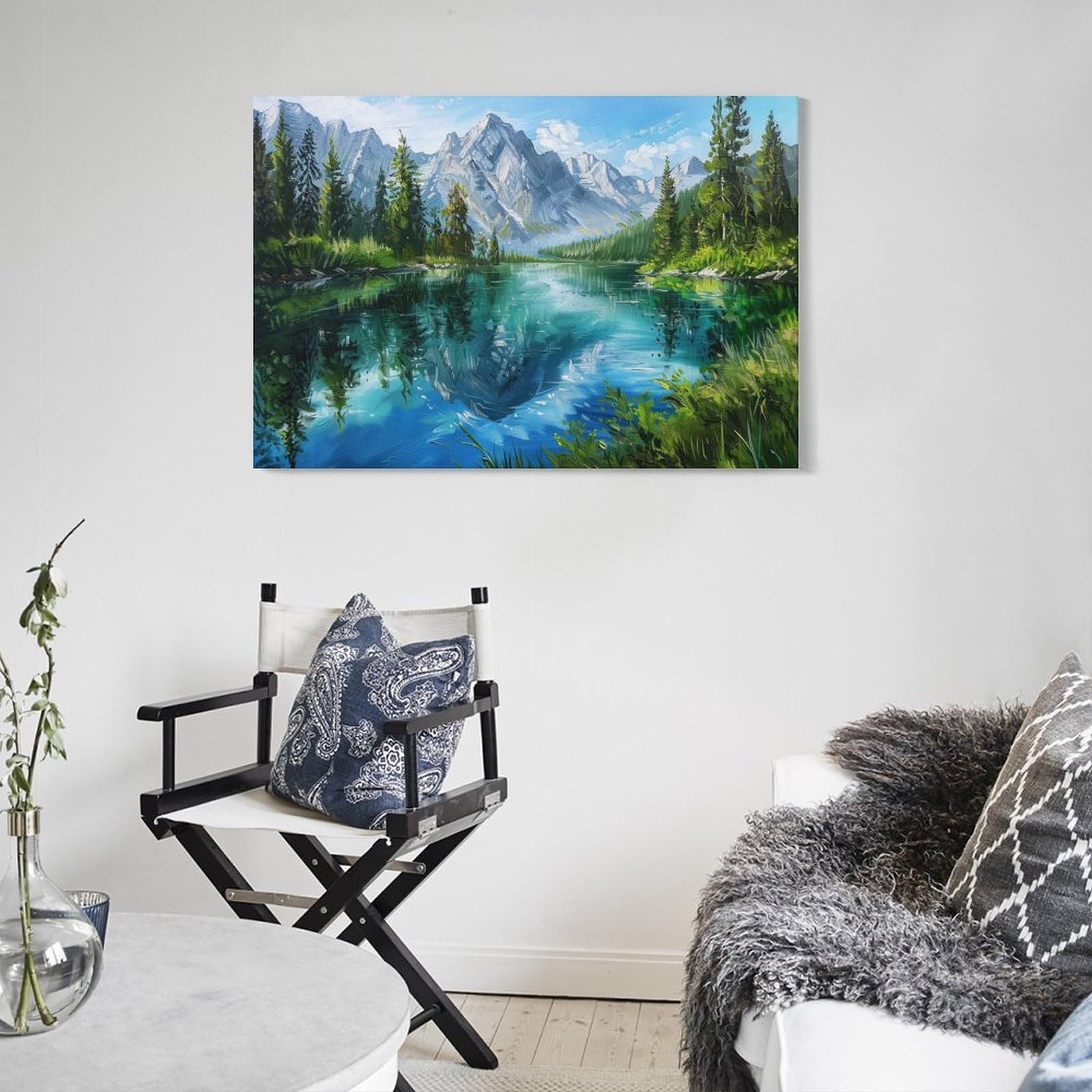 Amazon.co.jp: 絵画 山川の森インテリア 絵画 美しい自然の風景アート