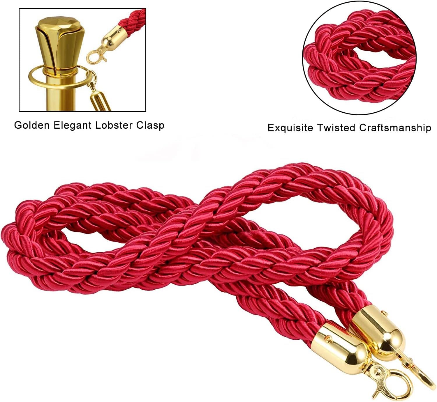 2 corde in nylon e canapa con ganci a scatto per eventi e controllo file