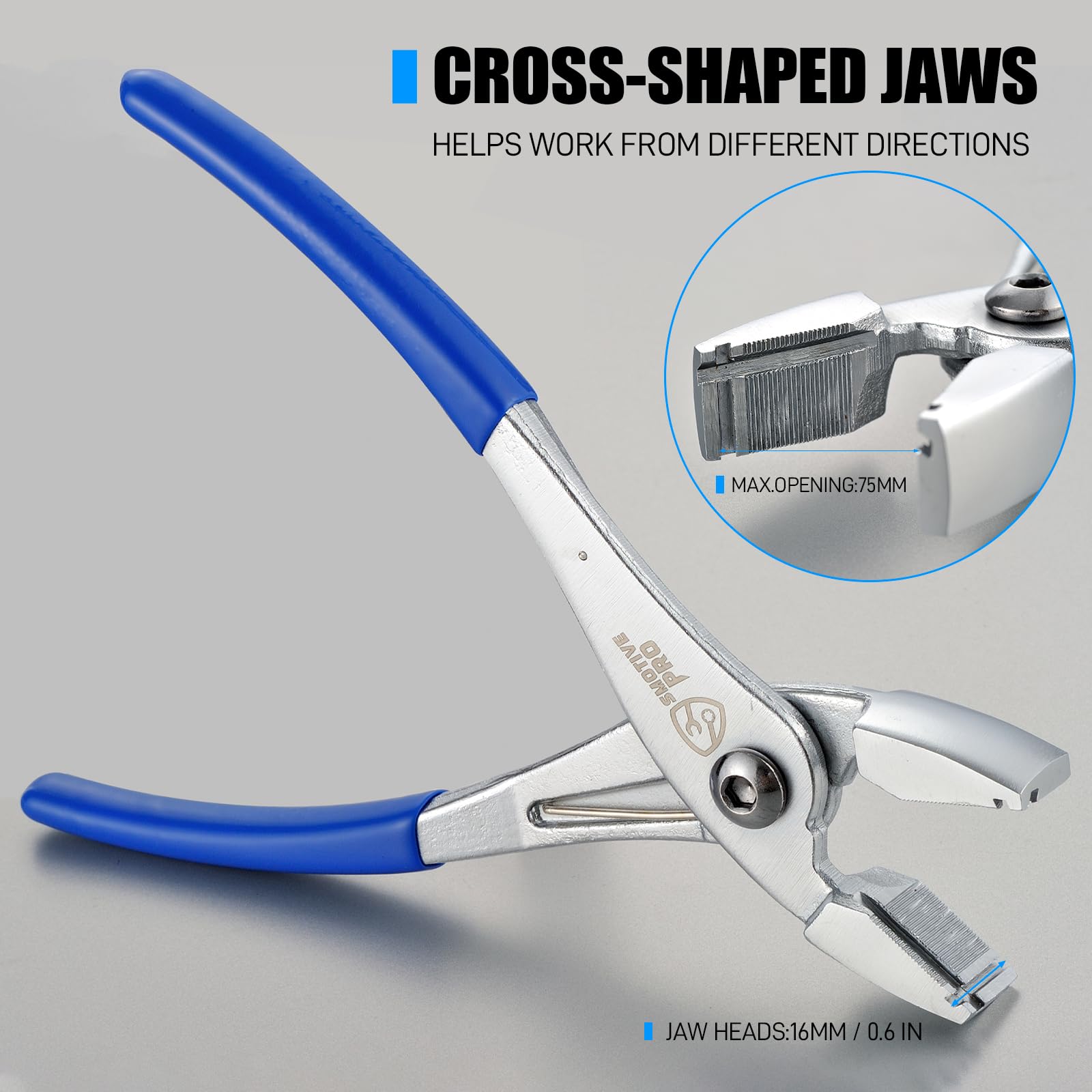 SMOTIVEPRO Pince à colliers de serrage multi-angle pour conduites de carburant et tuyaux de refroidissement, cruciformes pour tous les types de colliers de serrage, pince de serrage avec poignée
