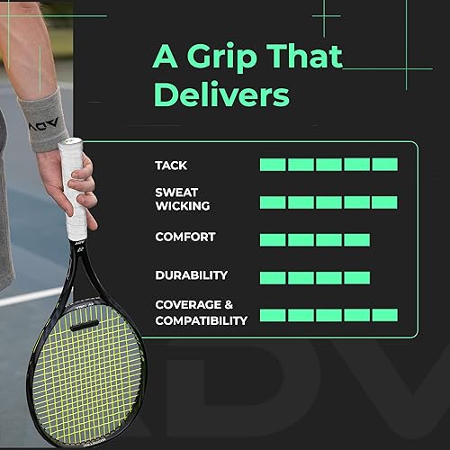 Miniatura 6 de ADV MaxTac Tacky Tennis Overgrip - 12 Pack Extremely Sticky Non-Slip Tennis Grips Overgrip - Razor-Thin & Easy to Use Pro Tennis Racquet Grip Tape