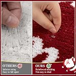 Vaukki Christmas Bathroom Rug Set 2 Pieces, Plush Microfiber X-Mas Non Slip Washable Red Bath Mat, Absorbent Bathroom Carpet for Shower,Tub and Toilet (Merry Christmas, 20''x32''+20''x32'')