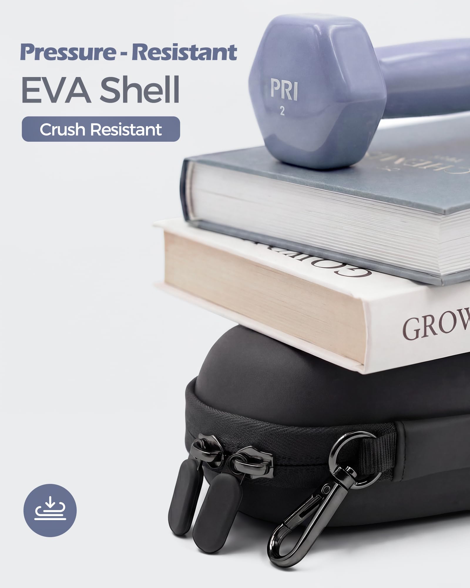 ProCase Custodia per occhiali da sole, porta occhiali da sole, organizer con gancio in metallo e fodera interna in velluto, porta occhiali, custodia per occhiali