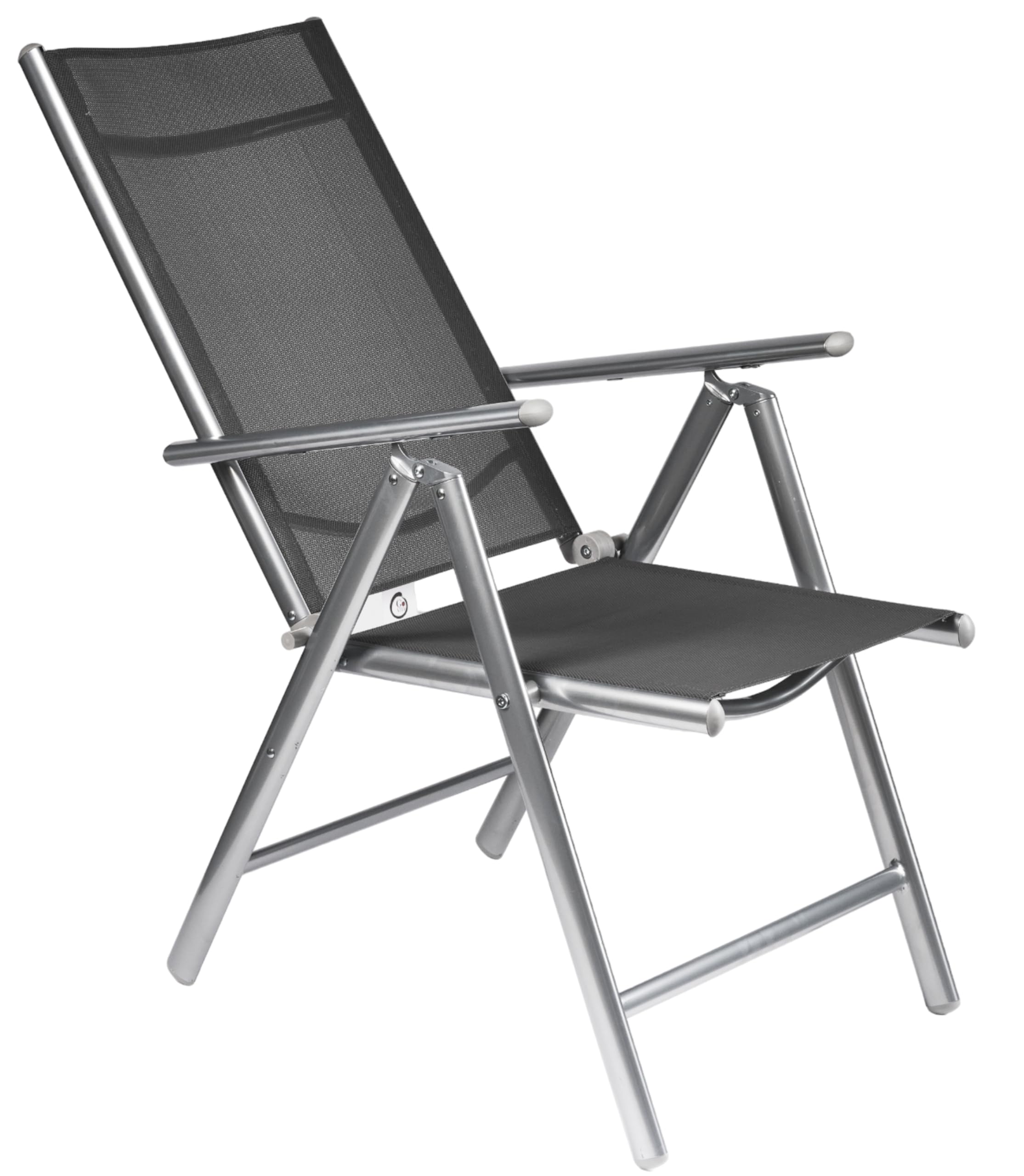 GOVITA - Set Sedia da giardino Pieghevoli da Esterni, Sedia da Giardino Pieghevole in Alluminio e Texteline Schienale Regolabile a 8 Livelli capacità di carico 157,5 Kg, colore NEW YORK GREY (4pezzi)