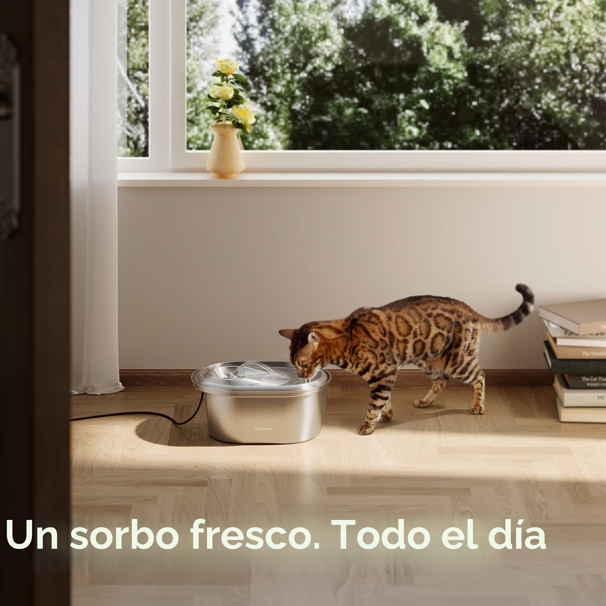 PETLIBRO Fuente de Agua de Acero Inoxidable para Gatos y Perros Interior, Dispensador Automático de Grado Alimenticio con 4 Filtros