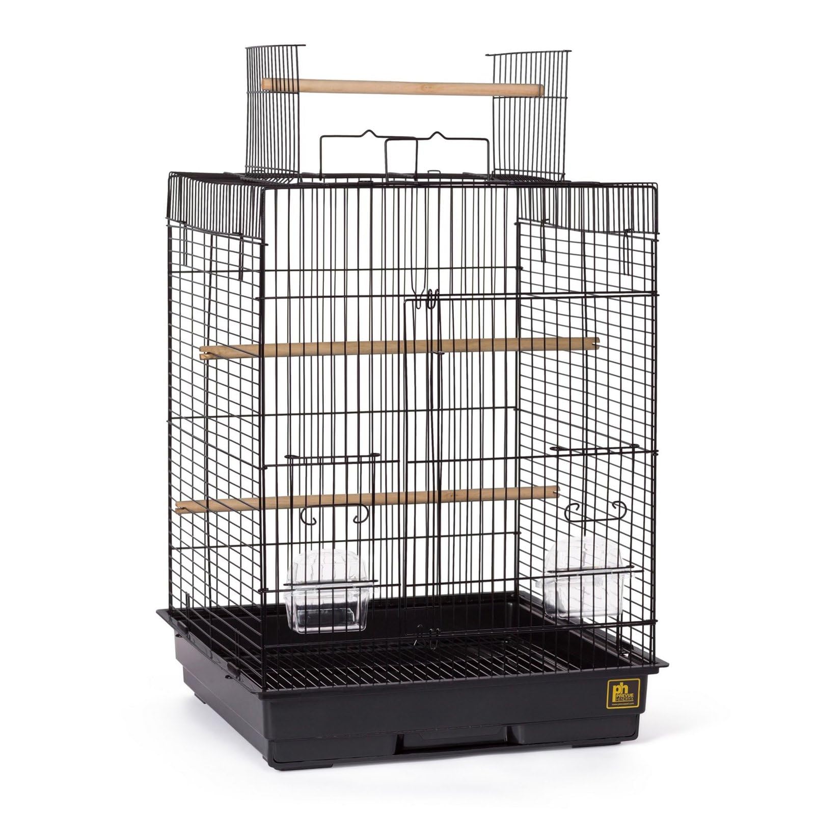 Prevue Cage à oiseaux avec ouverture supérieure Noir/noir