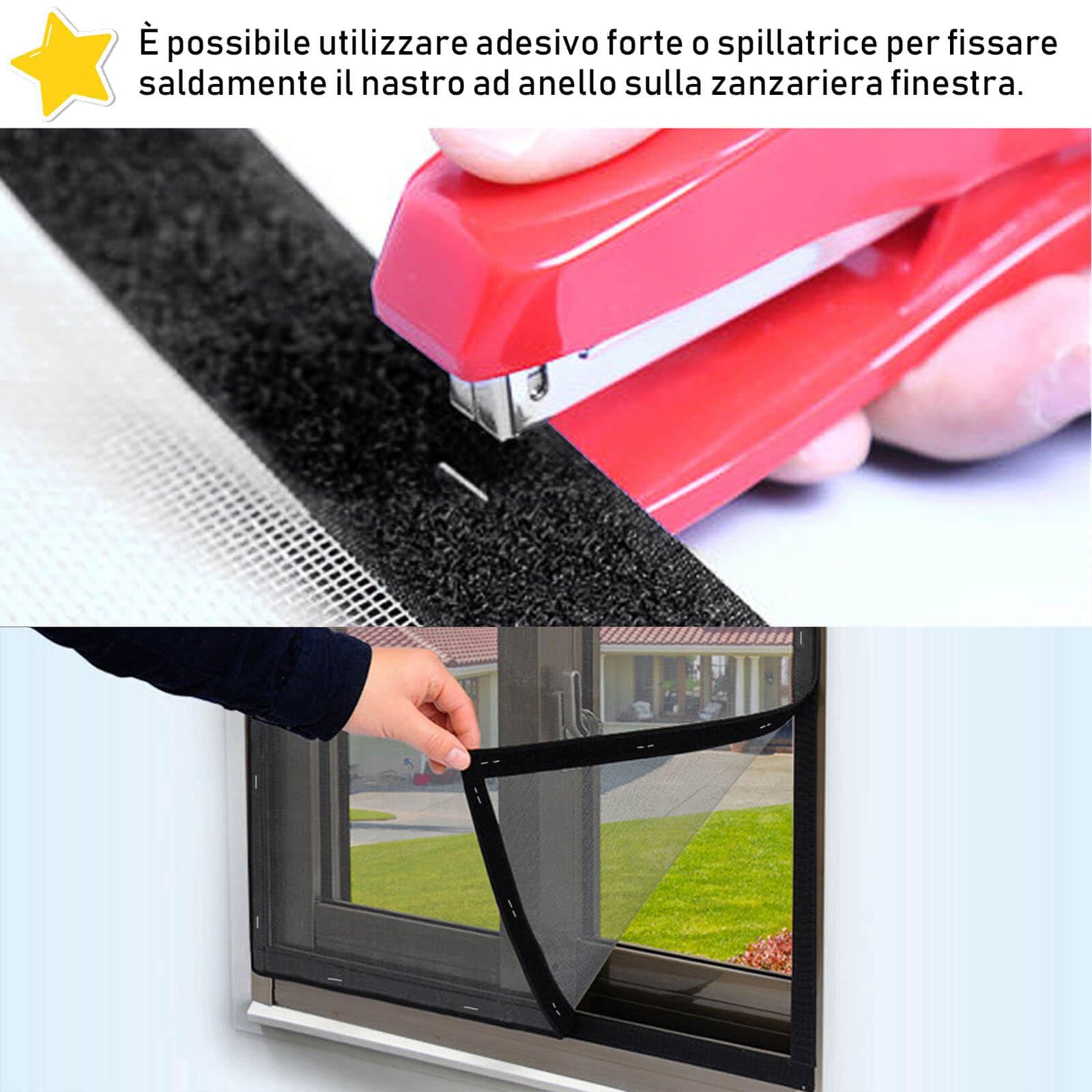 Nastro Adesivo 3 Metri 30 mm, Strisce Laccio Adesivo Aderenza Forte, Autoadesivo Hook Loop per Lavori di Casa, DIY (Nero, 30 mm x 3 m)