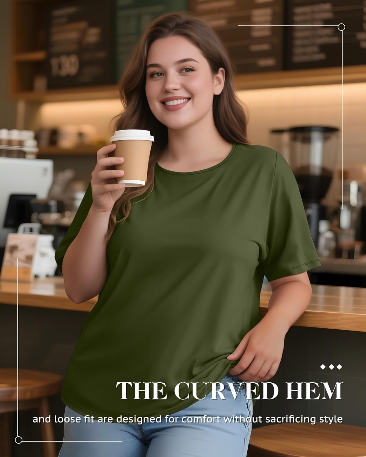 Huukeay 3 Pack Women's Plus Size T Shirts Crew Neck Short Sleeve Tees Curved Hem Loose Fit Summer Casual Baggy Tops - Image 3