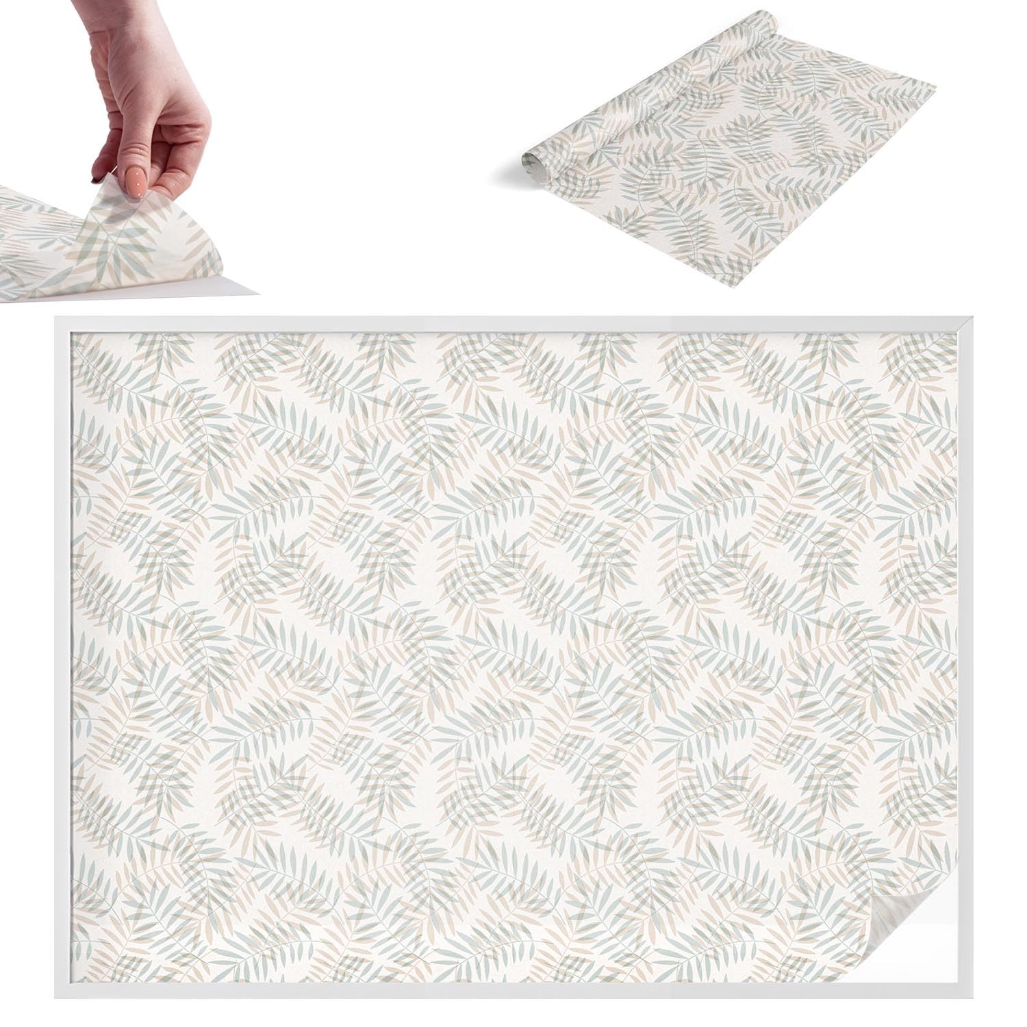 Film vitrail pour fenêtre adhésif décoratif motif feuillage en PVC