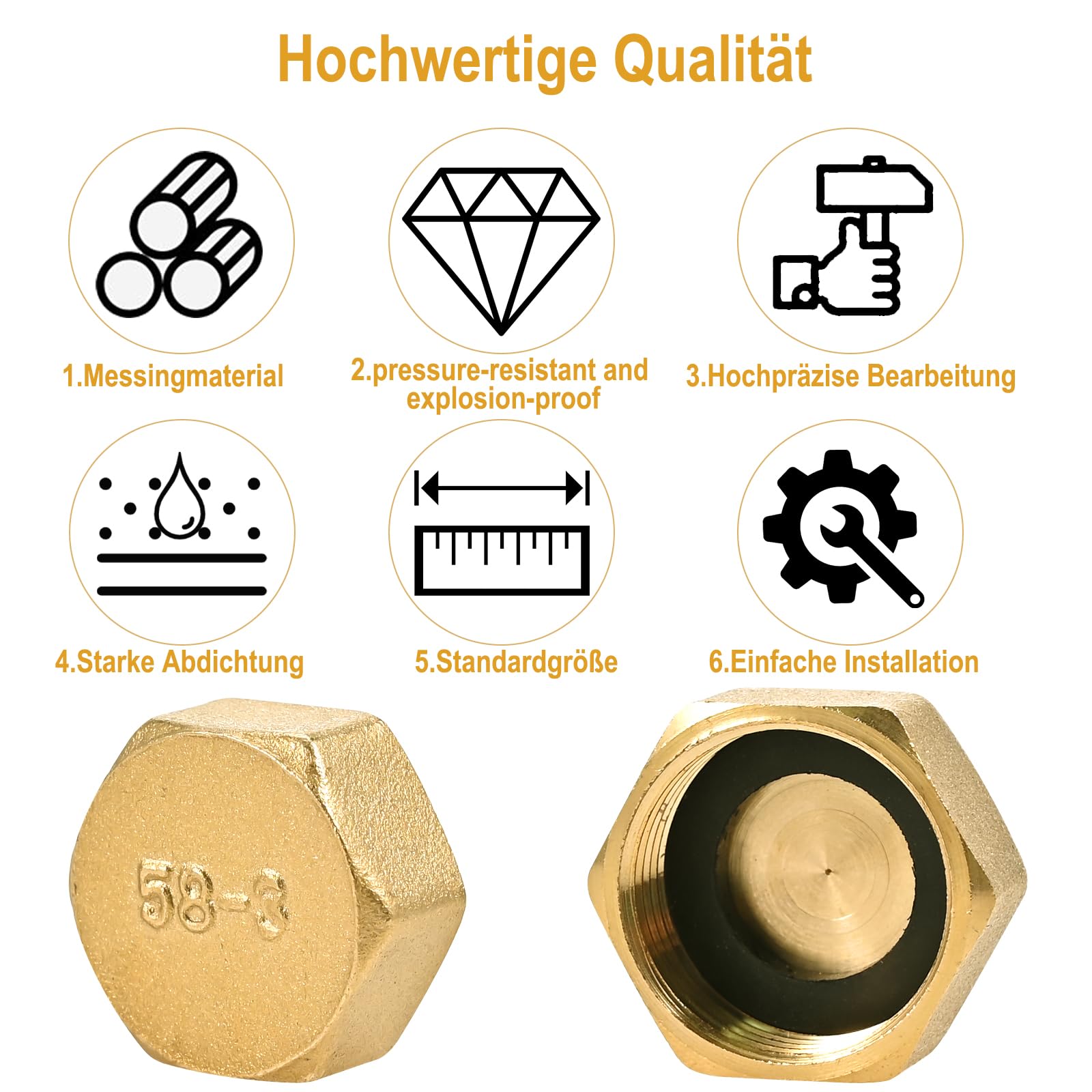 10x G1/2 Blindstopfen Aus PPR - Wasserdicht Für Wasserleitungen & Hähne