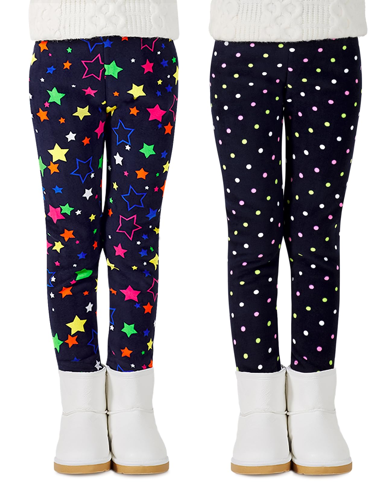 Adorel Leggings Felpati Invernali Bambina Confezione da 2