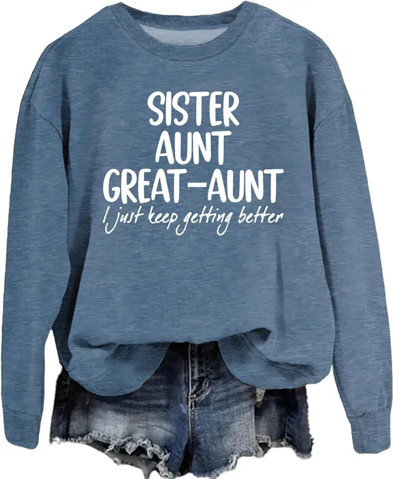 Rolig sweatshirt för damer med text.