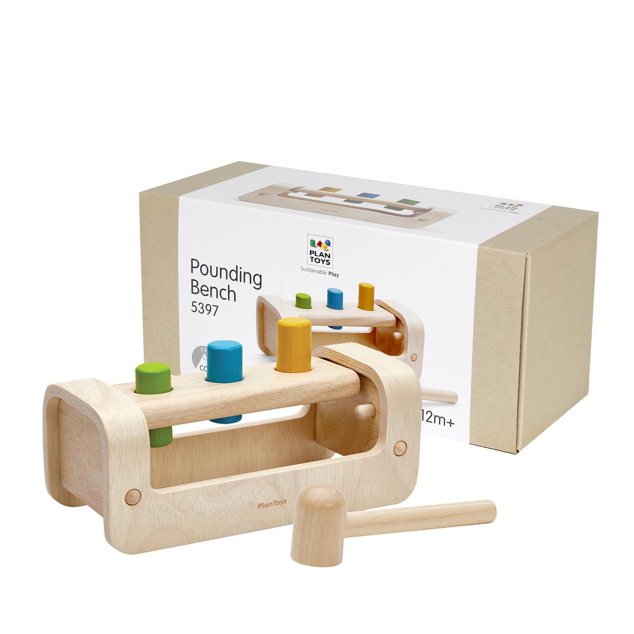 Amazon.com: PlanToys® Pounding Bench Wooden Hammer Toy for Kids
