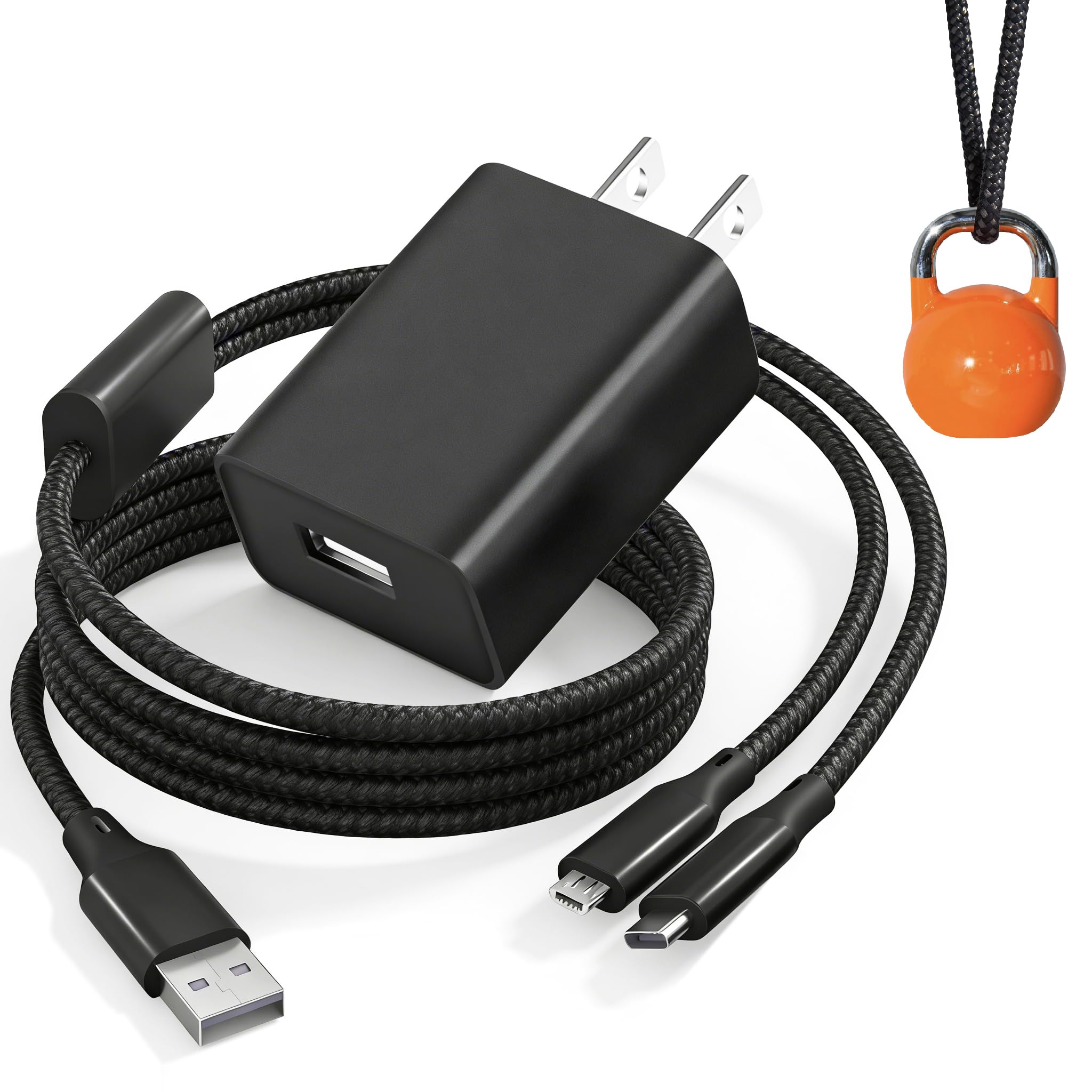 Charger Replacement for Beats Solo 4, Studio Buds+, Solo Pro 3/2, Studio 3/2/1, Powerbeats Pro3/2/1, Fit Pro, Flex & Pill+ Headphone Speaker with 6.6Ft USB C & Micro Cable Adapter