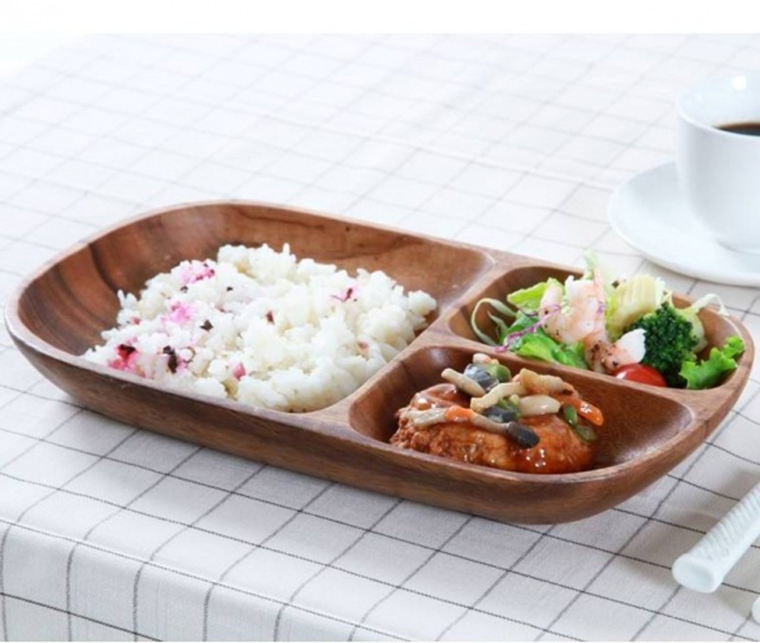 Amazon.co.jp: 不二貿易 アカシア 木製食器 ランチプレート ワン