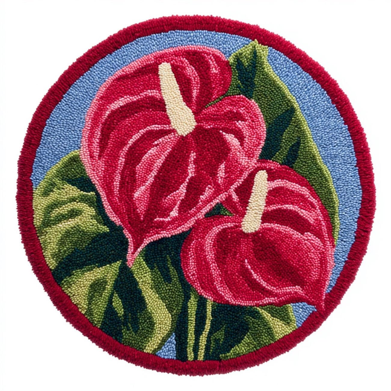Kitquiver I Rug Latch Hook Craft Kits Red Calla Lilies 50X50cm