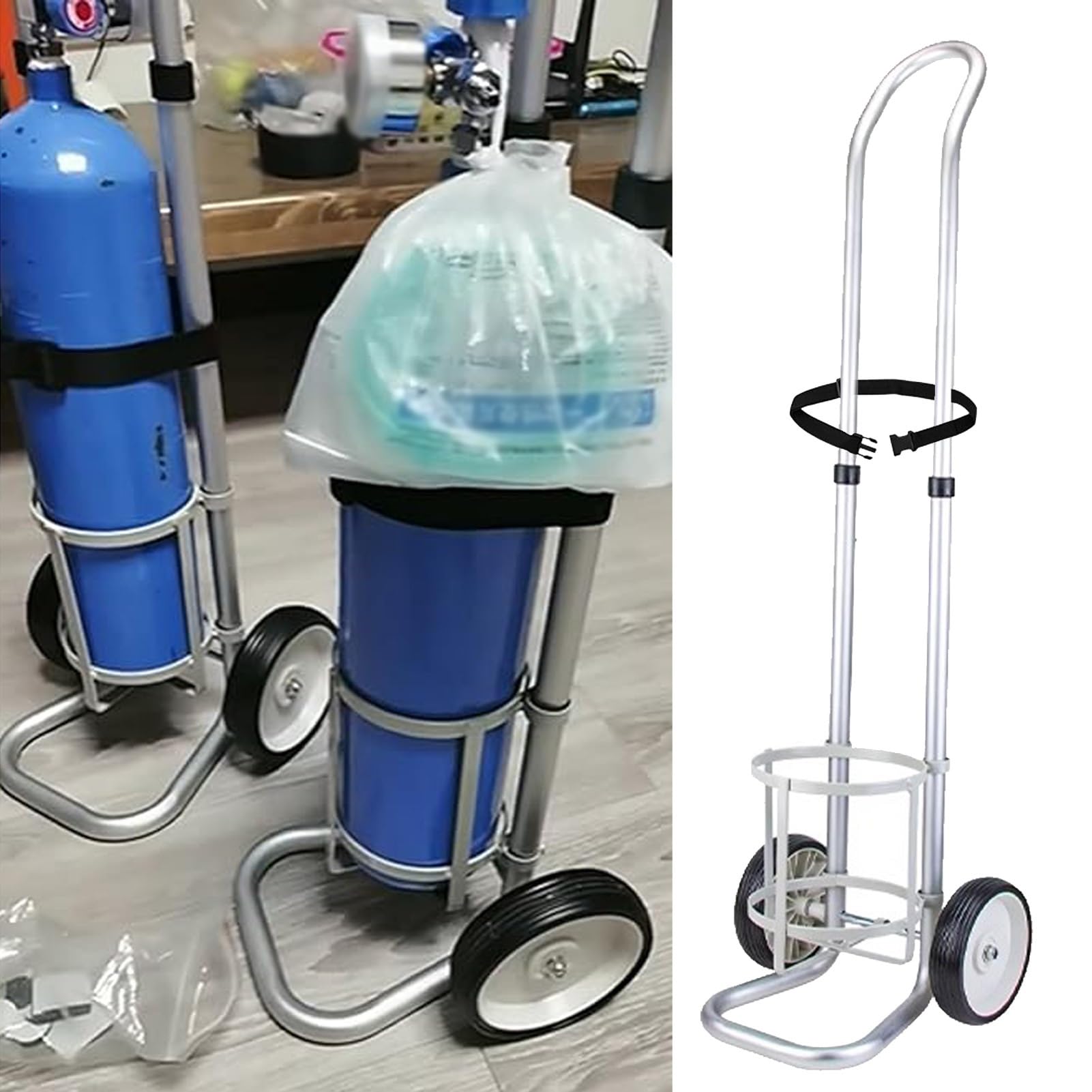 Chariot bouteille d'oxygène avec chaîne de sécurité : finis les efforts pour le gaz à domicile
