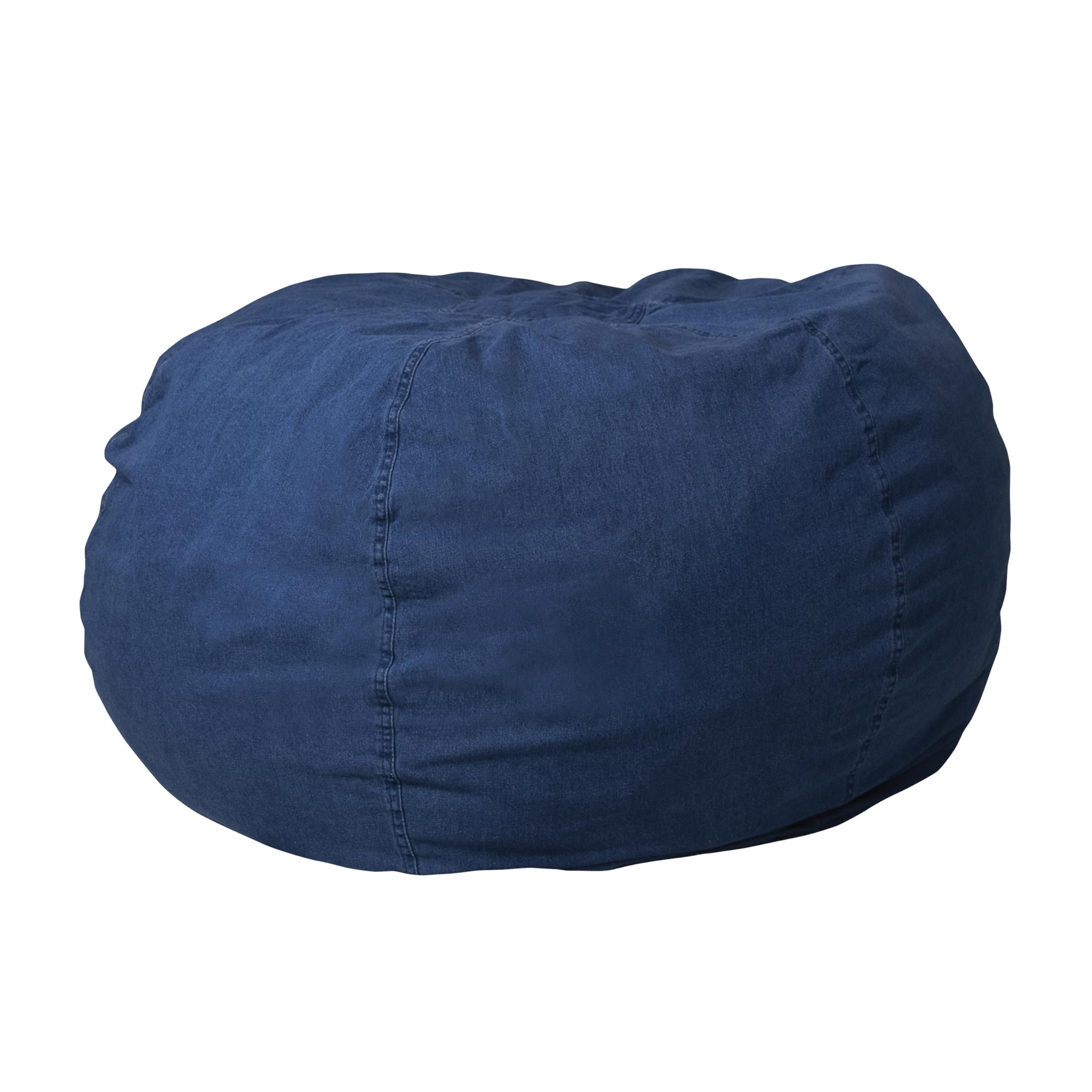 Flash Furniture Duncan Oversized Bean Bag Chair for Kids and Adults, Foam-Filled Beanbag Chair with Machine Washable Cover, Denim