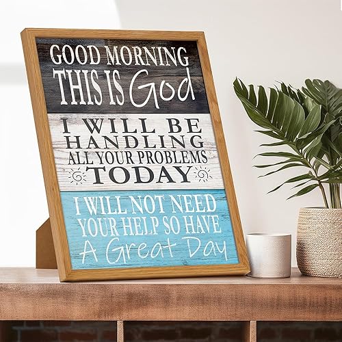 Vista 14 de God Wall Decor - Religious Wall Decor - Spiritual Christian Gifts for Women, Men - Catholic Gifts - Funny Christian Wall Art - Inspirational Quotes