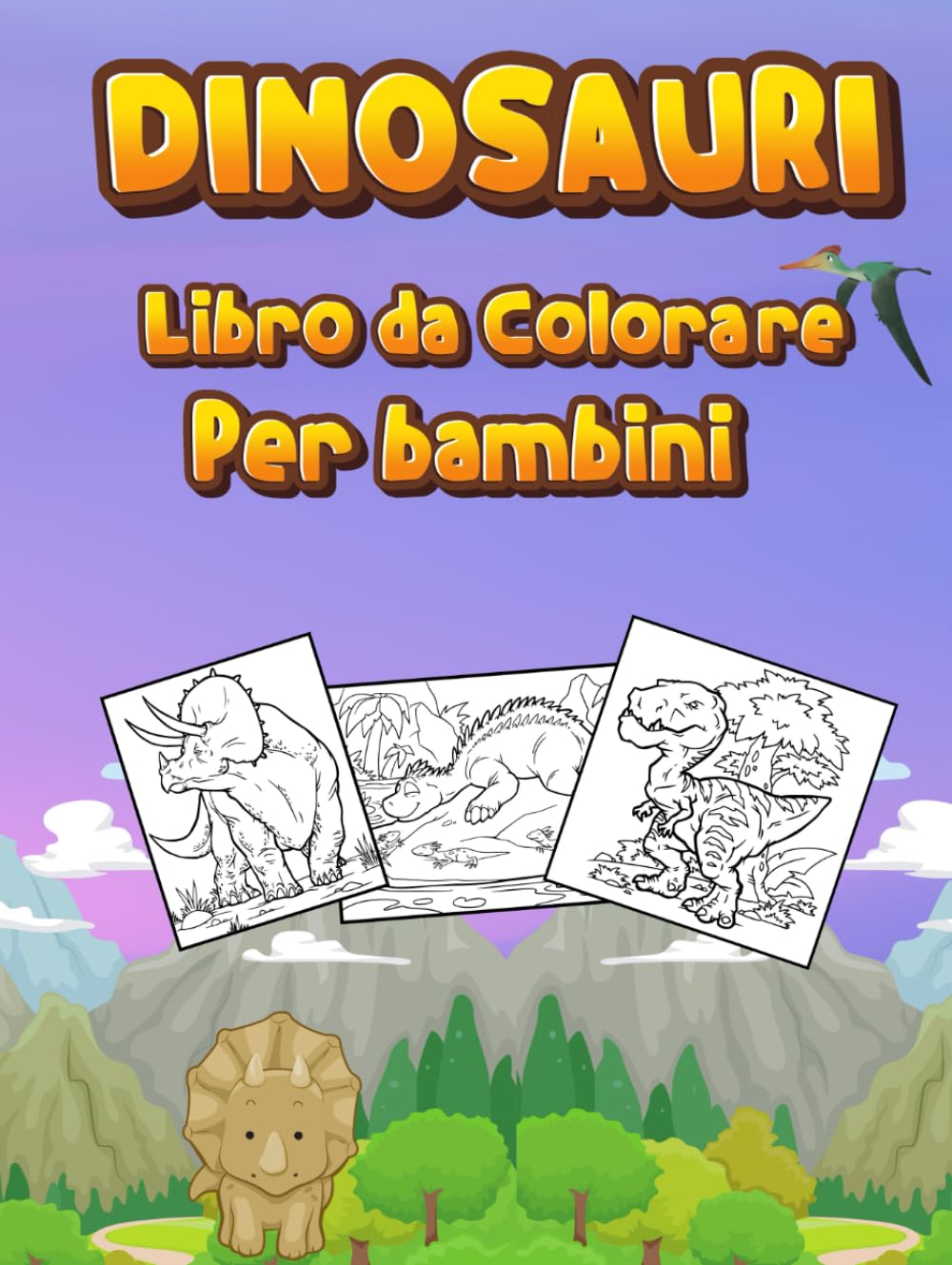 Dinosauri: Libro da colorare per bambini