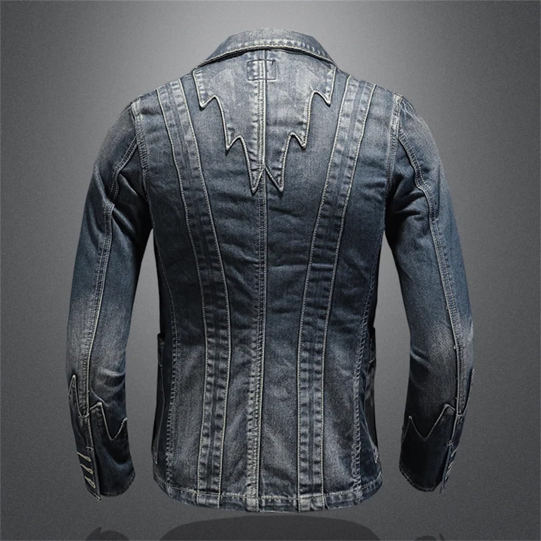 Mężczyźni Europa i Stany Zjednoczone All Suit Slim Retro Denim Jacket