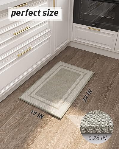 Miniatura 7 de Alfombras de cocina lavables, con parte trasera de goma antideslizante, tapetes absorbentes para piso de cocina delante del fregadero, tapetes de