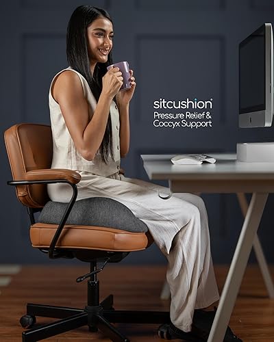 Miniatura 8 de Cojines de asiento de espuma viscoelástica extra grandes para sillas de oficina, cojín de asiento de alivio de presión para aliviar el dolor de