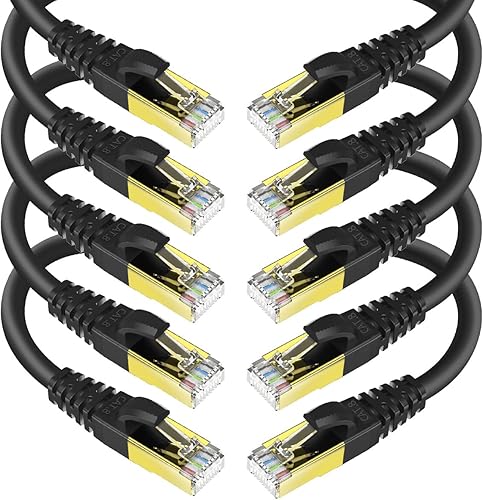 Miniatura 22 de Cable blindado para conexión de red SFTP Ethernet Cat 8, cable LAN de alta velocidad de alta resistencia con conector RJ45 chapado en oro, Paquete