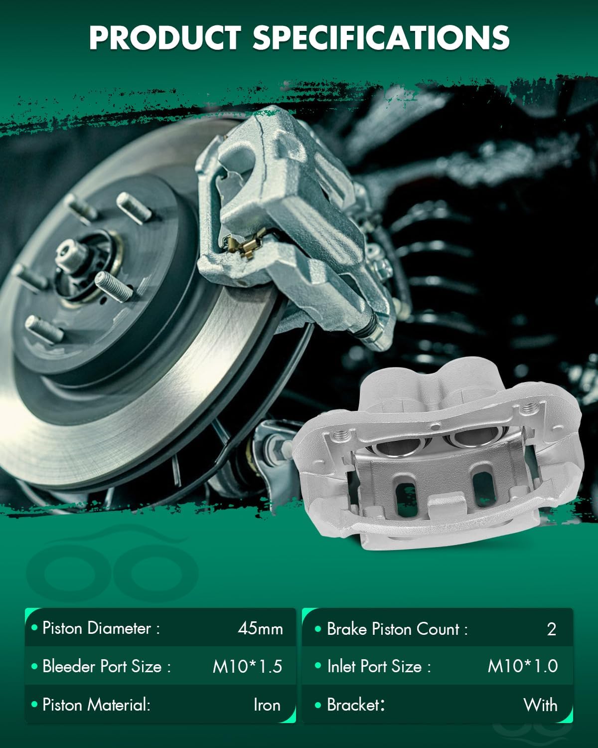 SCITOO 18B5057 Front Right Disc Brake Caliper Assembly w/Bracket for Chevy for Captiva Sport/for Equinox,for Pontiac for Torrent,for Saturn for Vue,for Suzuki for XL-7