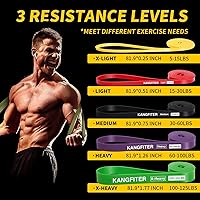 Vista 2 de Bandas de resistencia para entrenamiento, bandas de dominadas para hombres y mujeres, juego de bandas de resistencia gruesas y pesadas con anclaje