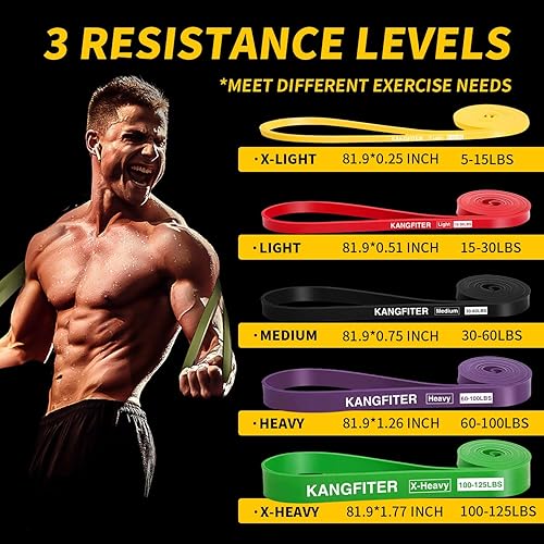 Miniatura 2 de Bandas de resistencia para entrenamiento, bandas de dominadas para hombres y mujeres, juego de bandas de resistencia gruesas y pesadas con anclaje 5