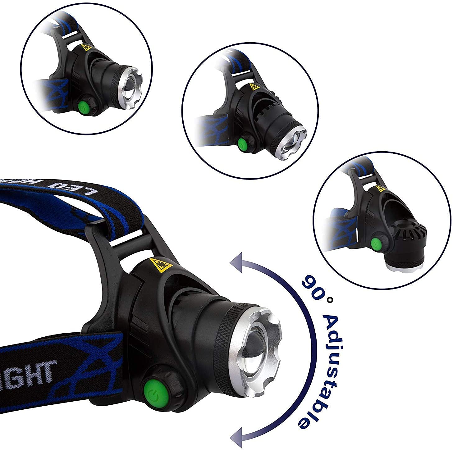 WindFire Linterna frontal de luz verde, linterna de caza recargable, sensor de movimiento de luz de la antorcha con zoom, mejor para caza de cerdo Coyote Varmint