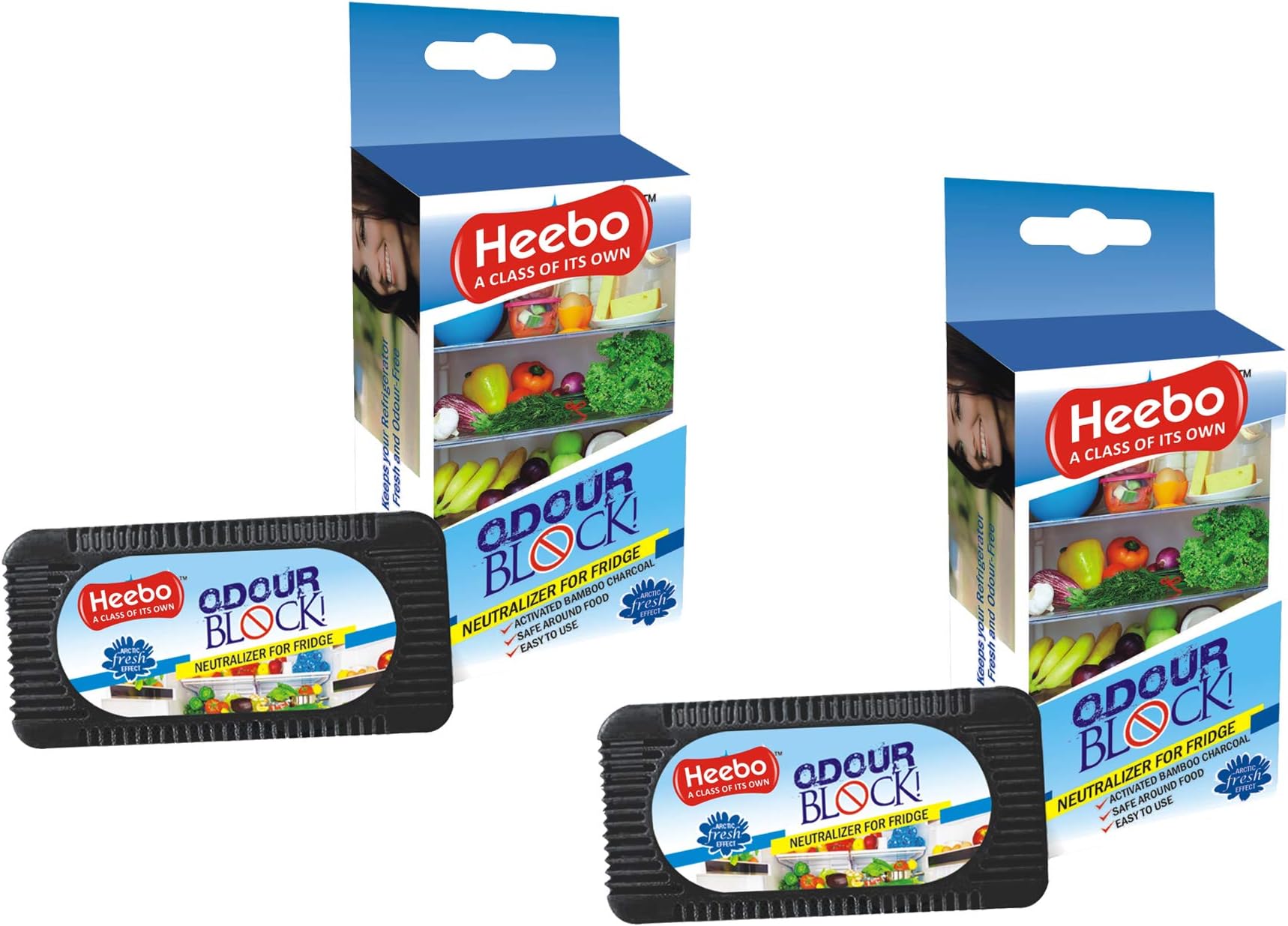 - Heebo Natural Activated Bamboo Charcoal Deodorizer, Refrigerator Odour Eliminator|Neutralizer For Fridge|Safe Around Fridge|Kills Bacteria|Keeps Fresh|Mold Proof| Odor Removal | Pack of 2
