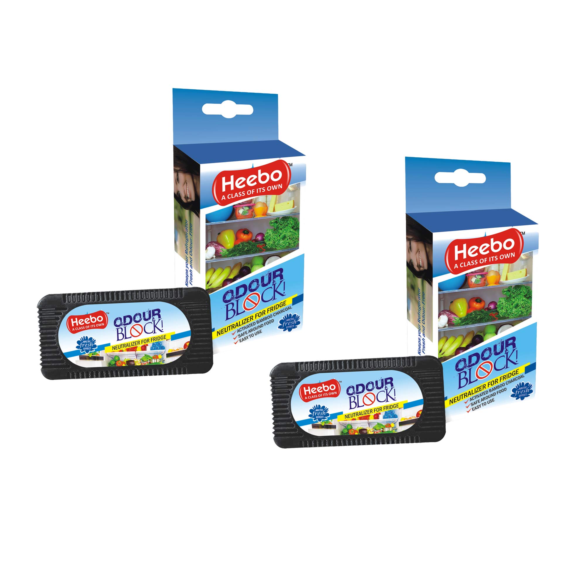 Heebo Natural Activated Bamboo Charcoal Deodorizer, Refrigerator Odour Eliminator|Neutralizer For Fridge|Safe Around Fridge|Kills Bacteria|Keeps Fresh|Mold Proof| Odor Removal | Pack of 2