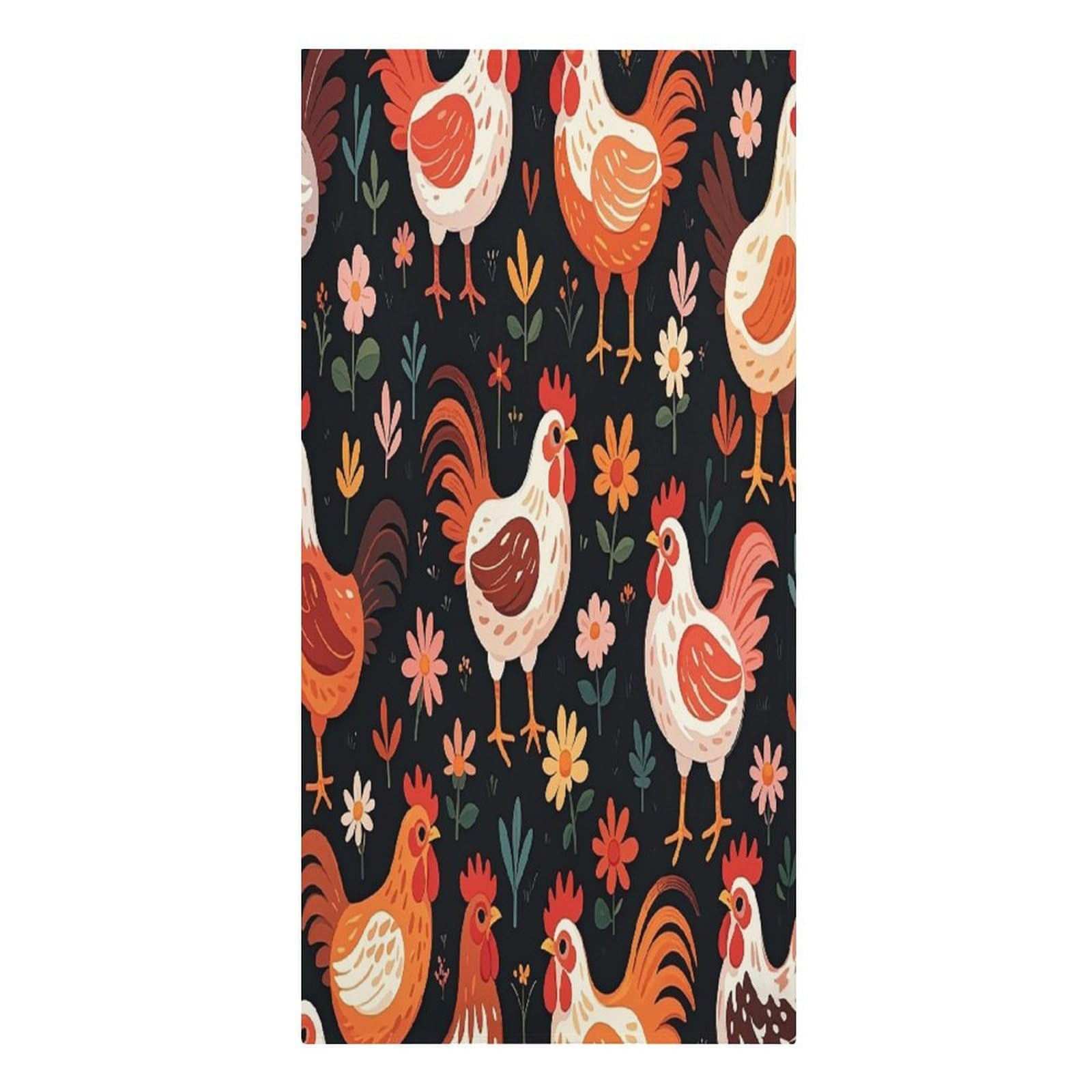 FekiLoot Cute Rooster Chickens Towels Lightweight Thin Beach Towel Classic Soft Large Pool Towel Highly Absorbent Sand Free Bath Towels Travel Blanket for Vacation Essentials Adult Gift 30" X 61"