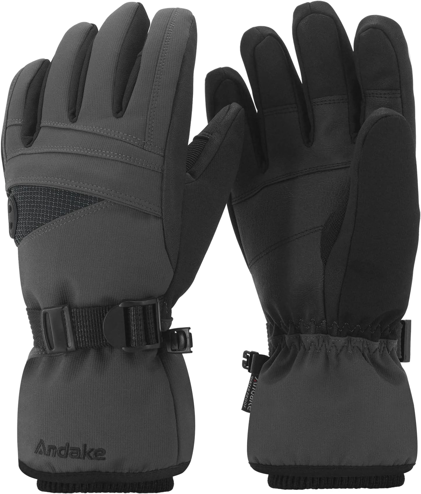 AndakeWaterproof Ski Gloves, Warm Winter Gloves Anti-slip Windproof Touchscreen Gloves Cold Weather Snow Gloves for Men or Women