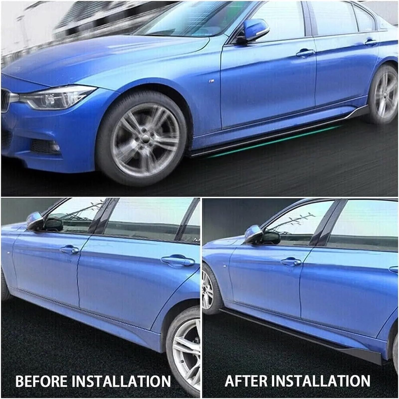 Spoiler Auto Seitenschweller 8 Stück Winglet Splitter Spoiler Für Mercedes Für Benz W205 W204 W203 C-Klasse C200 C250 C300 C350 C63 Für AMG Splitter(Schwarz)
