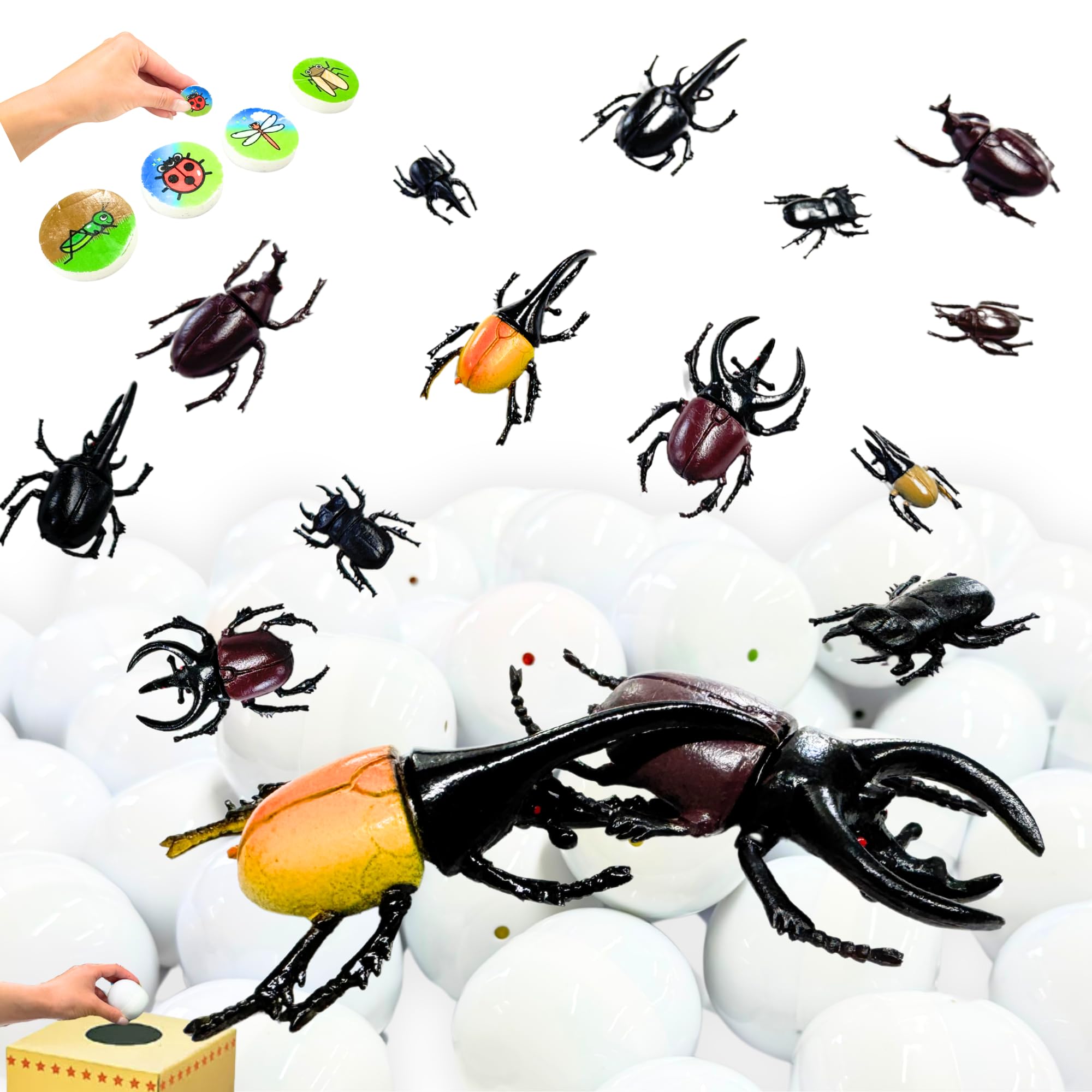 Miniature Insect Gacha Box Set, 60 Pieces, Gift for Children, Festivals, Events, Children's Associations, Open-Air Festivals, Gacha Style, Toy, Insect Figure, Capsule, K-Bright Thank You Card